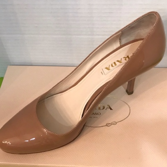 Prada Cammeo Vernice Pumps Nude Sz. 39.5 - Picture 9 of 10